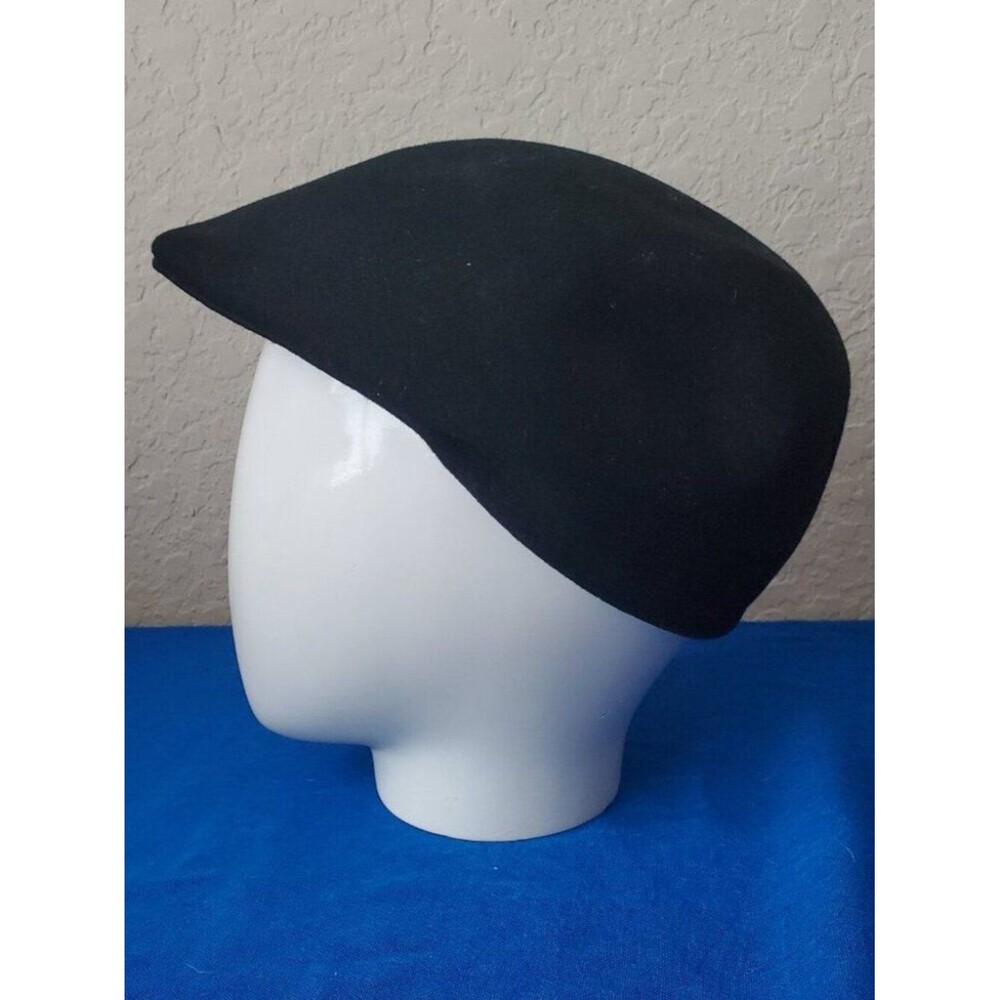 VVTG Country Gentleman Black Wool Flat Cap Cabbie Hat Men's Size M - Fair/TLC